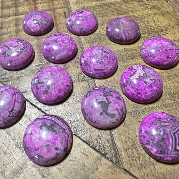 2pc 20mm Ripple Jasper Dome Cabochons - Purple - Picture 4 of 8